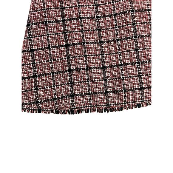 ELOQUII Sleeveless Tweed Fit and Flare Red Black White Plaid Short Dress Size 16 - Picture 5 of 15